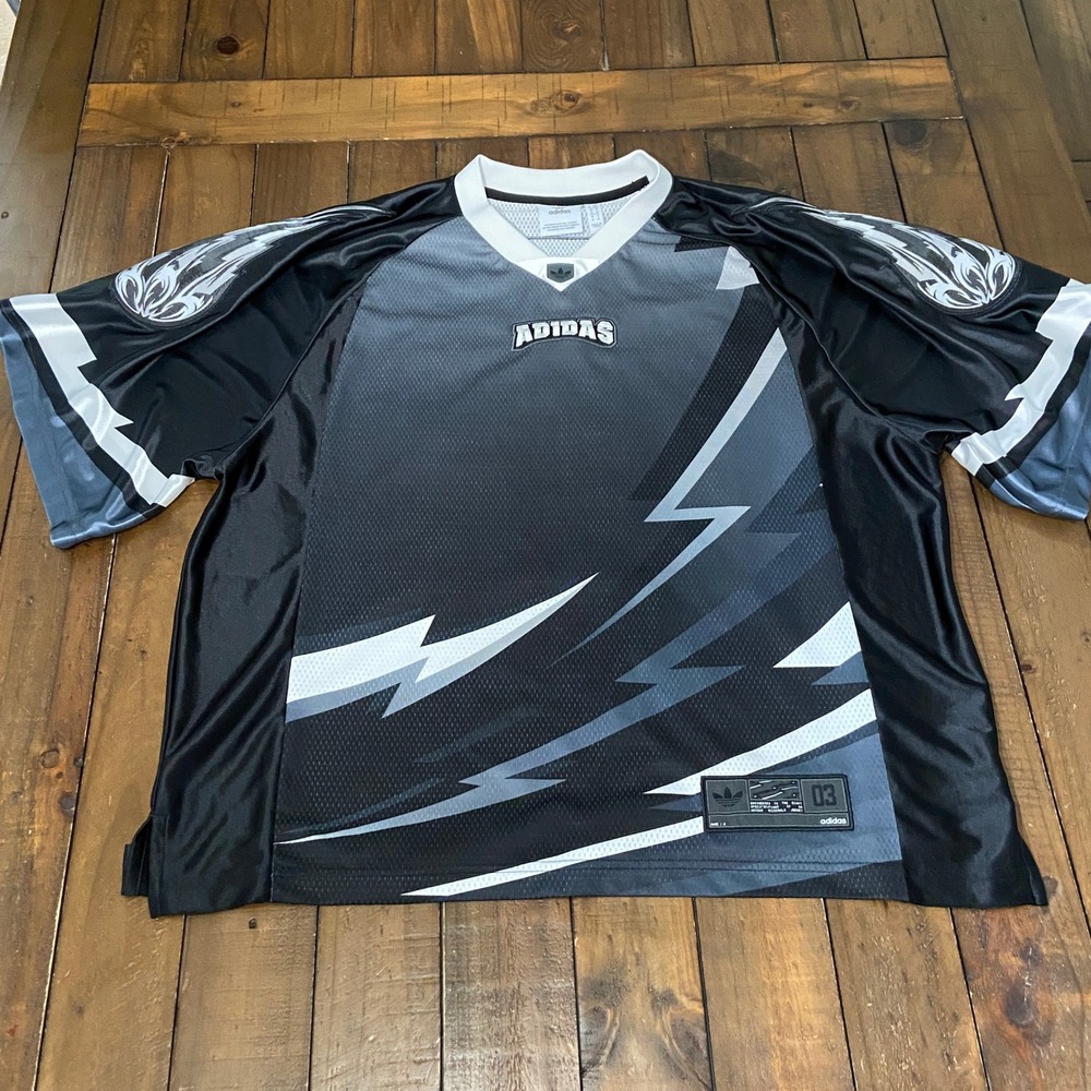 Adidas Originals Adilenium Team Jersey Mens Medium Black Lightning Graphic